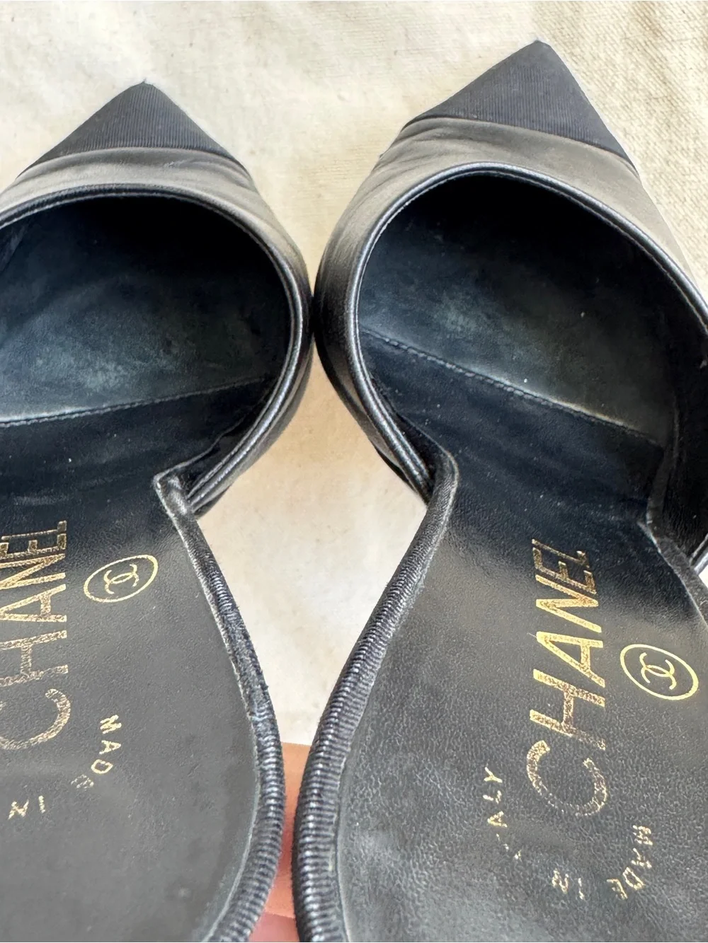 Chanel 2019 Interlocking CC Logo Mules Black Size 35